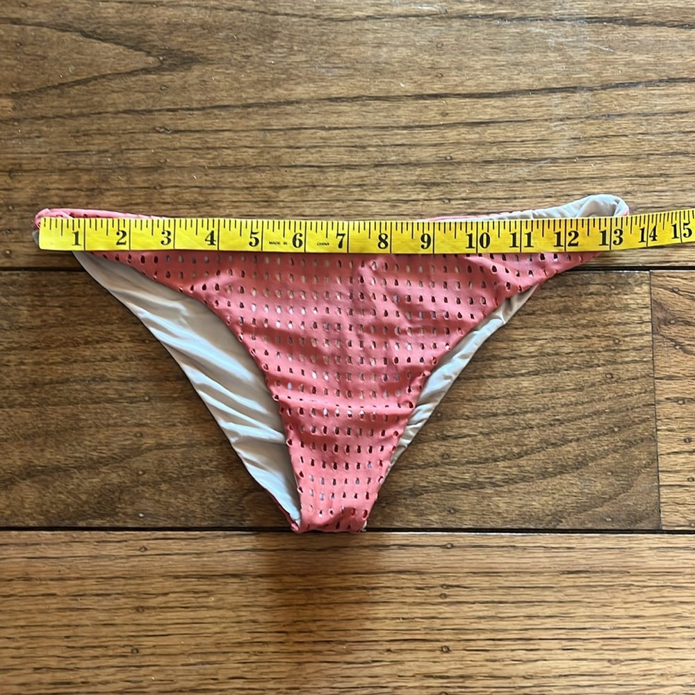Acacia Swimwear Pink and White Bikini Bottom - Picture 4 of 6